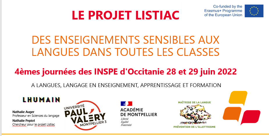 Les 4èmes journées des INSPE d'Occitanie 29 juin 2022